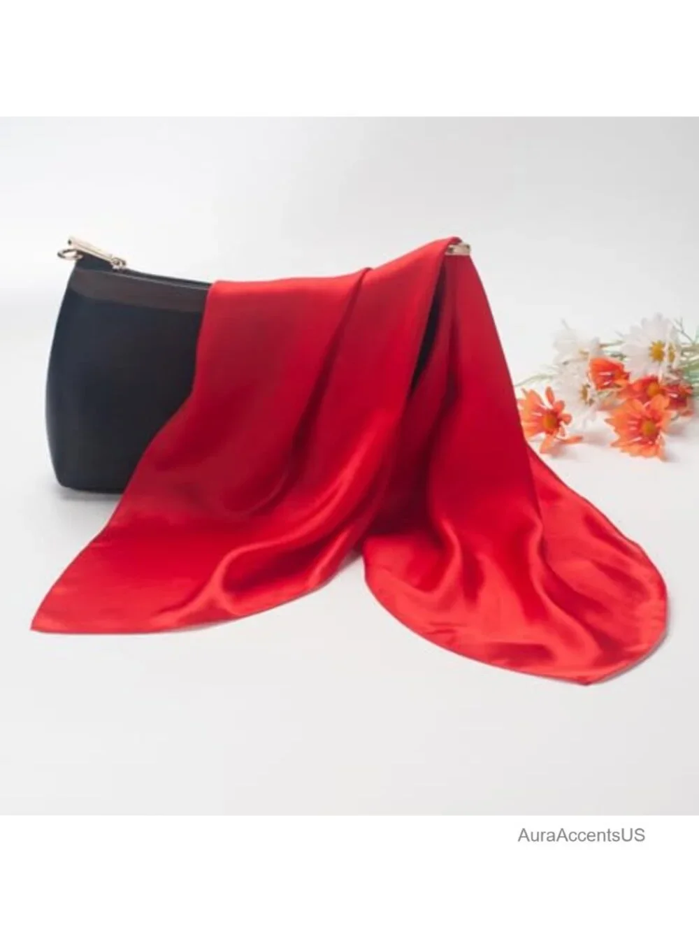 100% Mulberry Silk Square Scarf - Lightweight Necktie